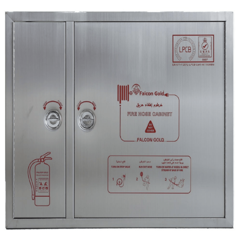 Falcon Gold Double-Door Stainless Steel Fire Hose Reel Cabinet