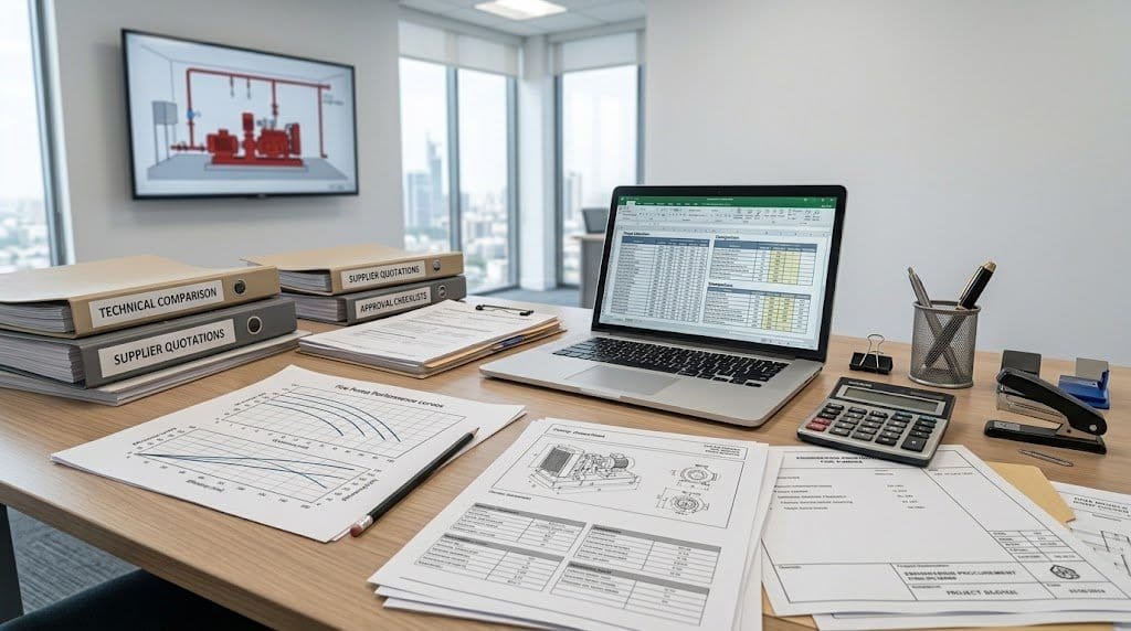 Technical evaluation documents for UL FM fire pump brand selection