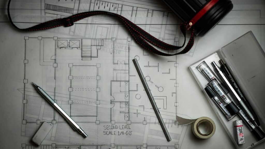 مخططات معمارية وأدوات رسم | Architectural drawings and drafting tools