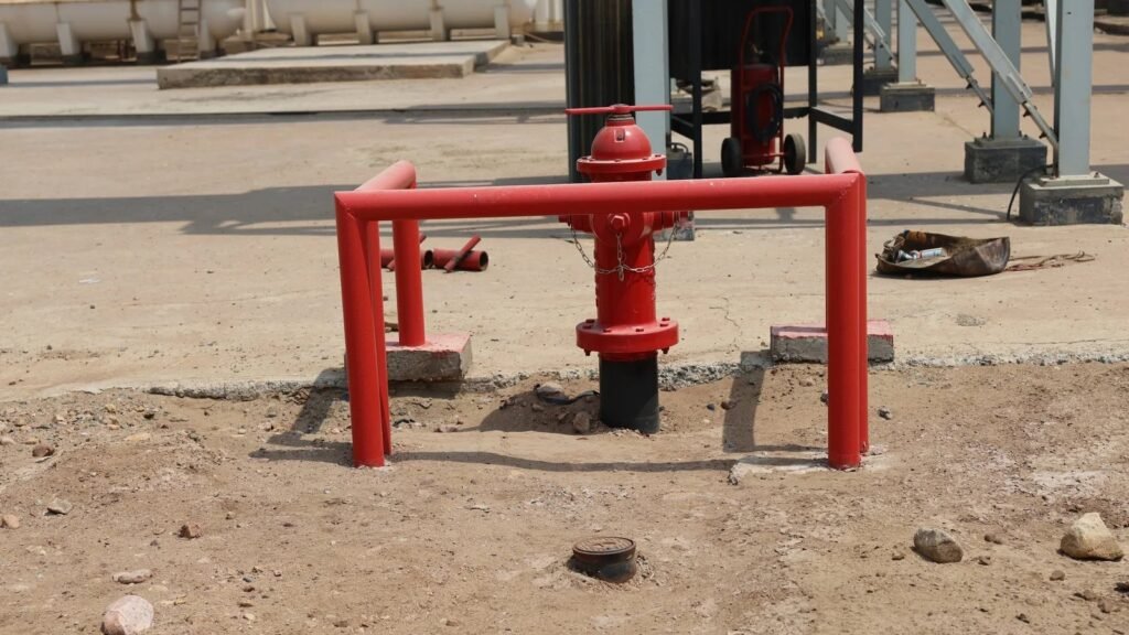 Outdoor fire hydrant at the Naqua shrimp project in Al Lith, an AZEIDK project