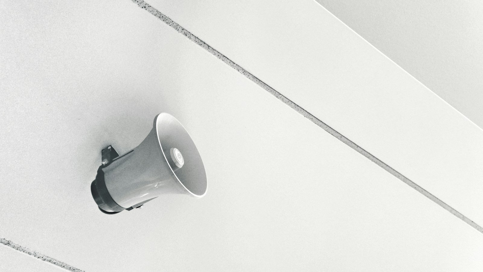 مكبر صوت مثبت على جدار داخلي | Loudspeaker mounted on an interior wall